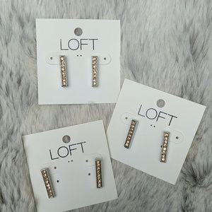 3 NWT Loft Earrings Goldish Brown Gems